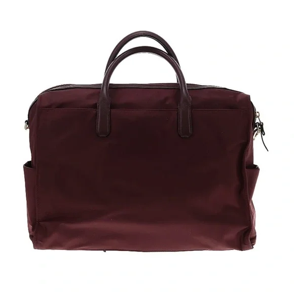 Tumi Dara Carry All Travel Bag in Maroon Plum with Metallic Hardware - Picture 3 of 11